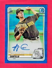 2020 Bowman Sapphire Edition Autographs Joey Cantillo #BSPA-JC card