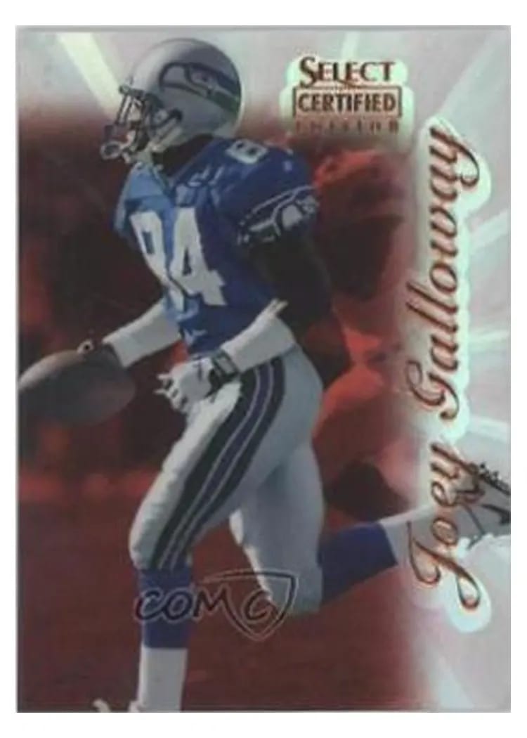 1996 Select Certified Joey Galloway Premium Stock Mirror Red #79 card