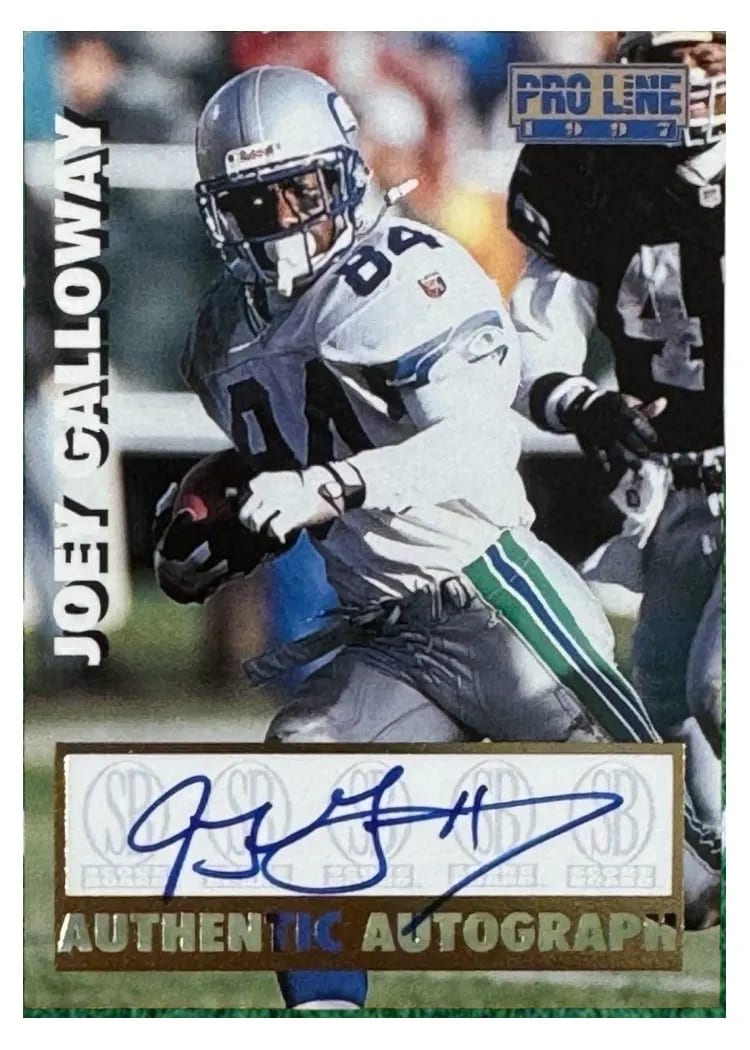 1997 Pro Line Autograph Joey Galloway card