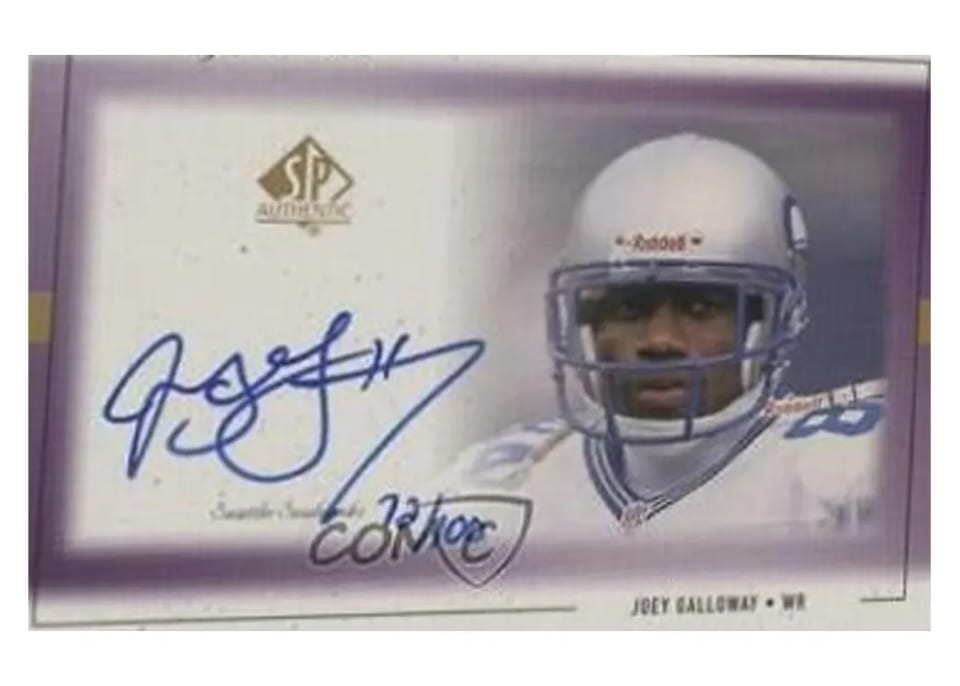 1999 SP Authentic Player's Ink Joey Galloway Purple #JG-A card