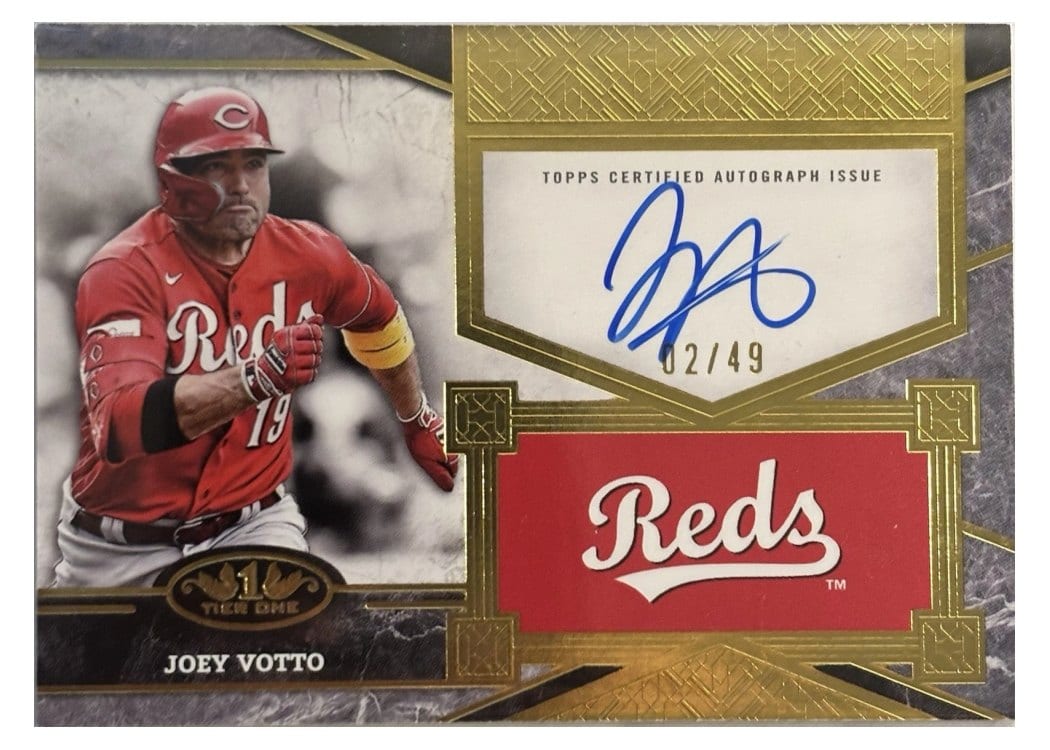 2025 Topps Tier One Top Shelf Signatures Joey Votto #TSS-JV card