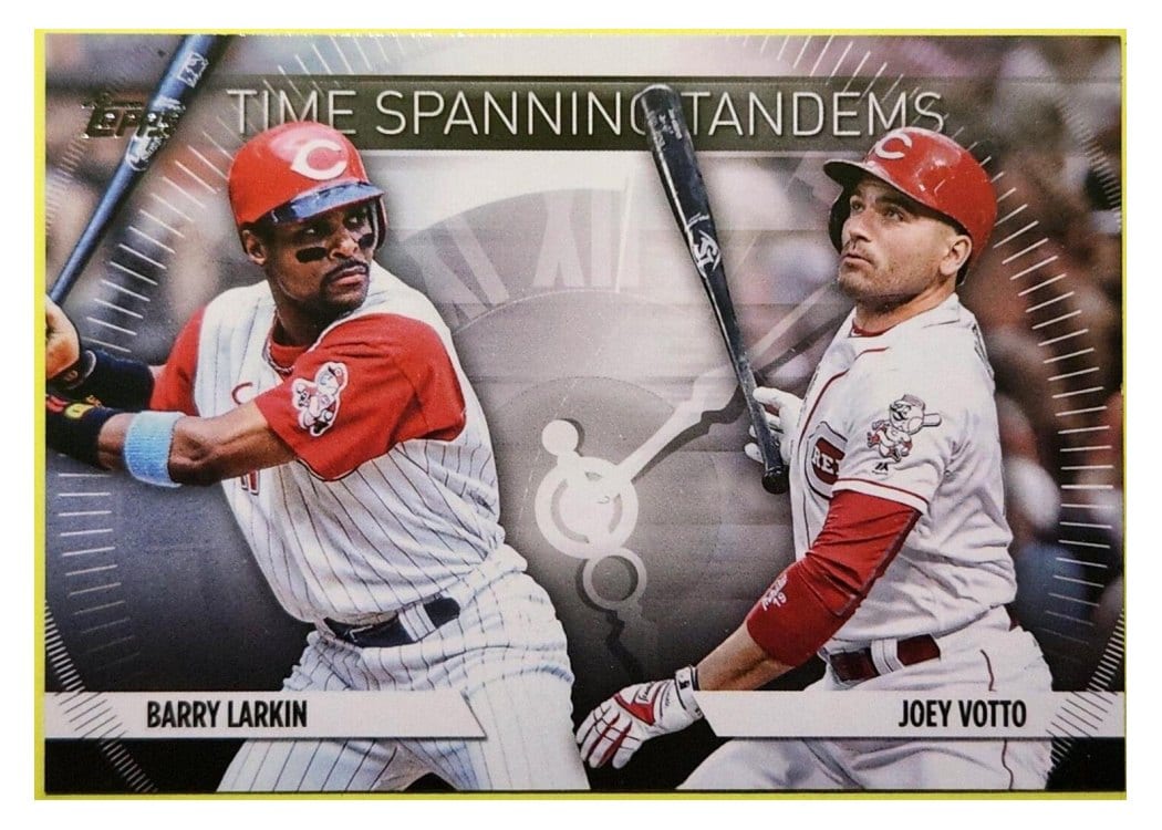 2023 Topps Update Time-Spanning Tandems Joey Votto / Barry Larkin #TS-11 card