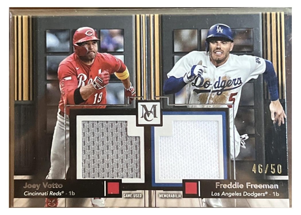 2024 Topps Museum Collection Dual Meaningful Material Relics Joey Votto / Freddie Freeman #DMMR-VOF card