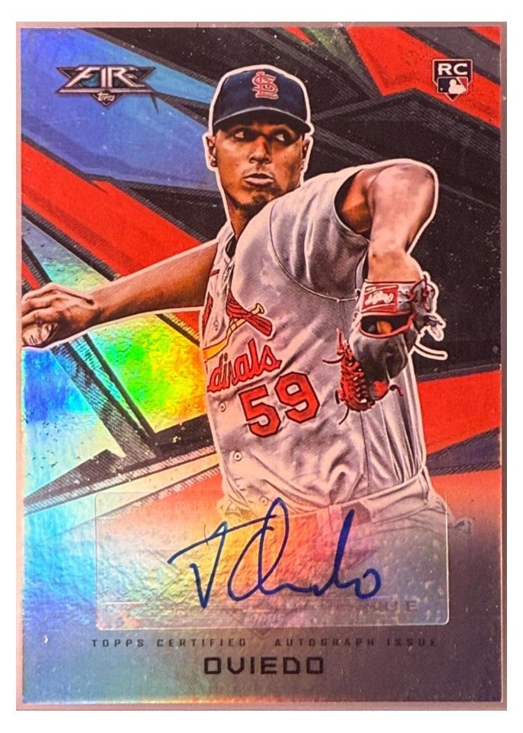 2021 Topps Fire Autographs Johan Oviedo #AV-JO card