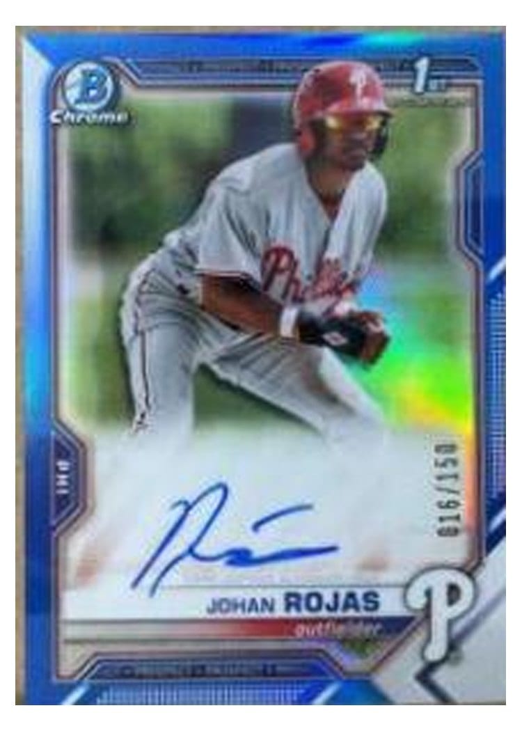 2021 Bowman Chrome Prospect Autographs Johan Rojas #CPA-JR card