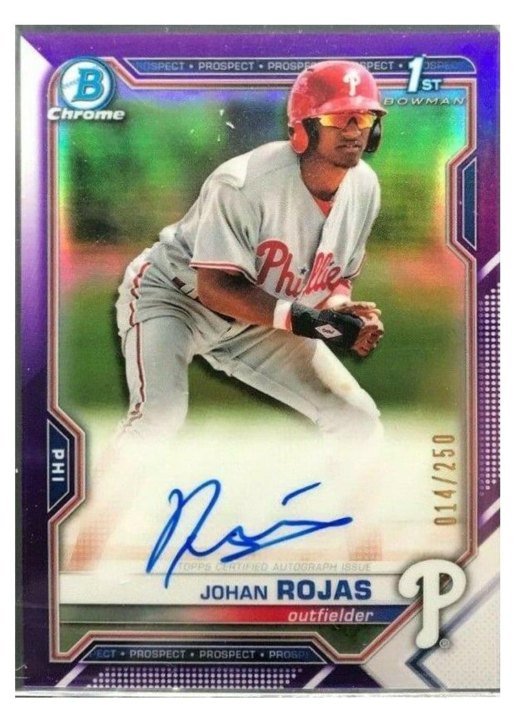 2021 Bowman Chrome Prospect Autographs Johan Rojas #CPA-JR card