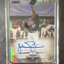 2025 Stadium Club Chrome Autographs Johan Santana #SCCA-JSA card