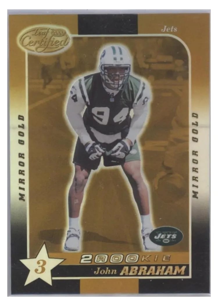 2000 Leaf Certified John Abraham 3 Star Mirror Gold #176 card