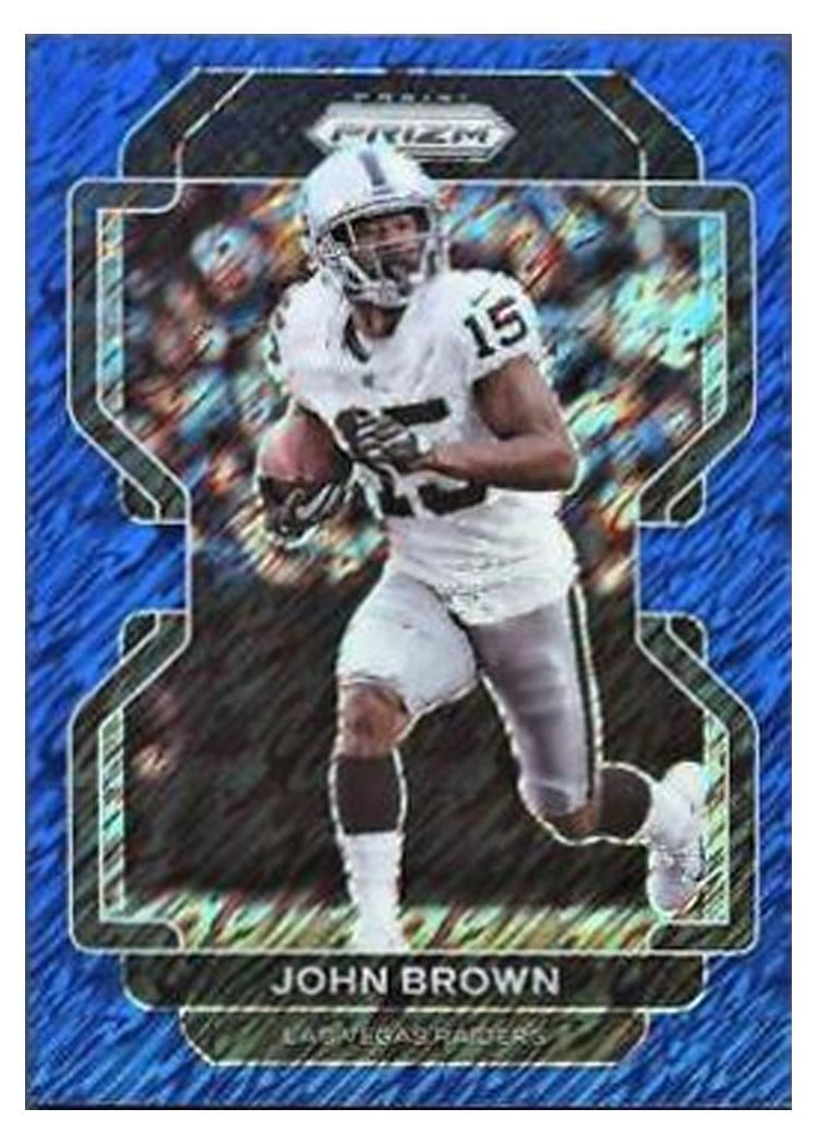 2021 Panini Prizm Base Set John Brown Blue Shimmer #177 card