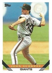 1993 Topps Base Set John Burkett #66 card