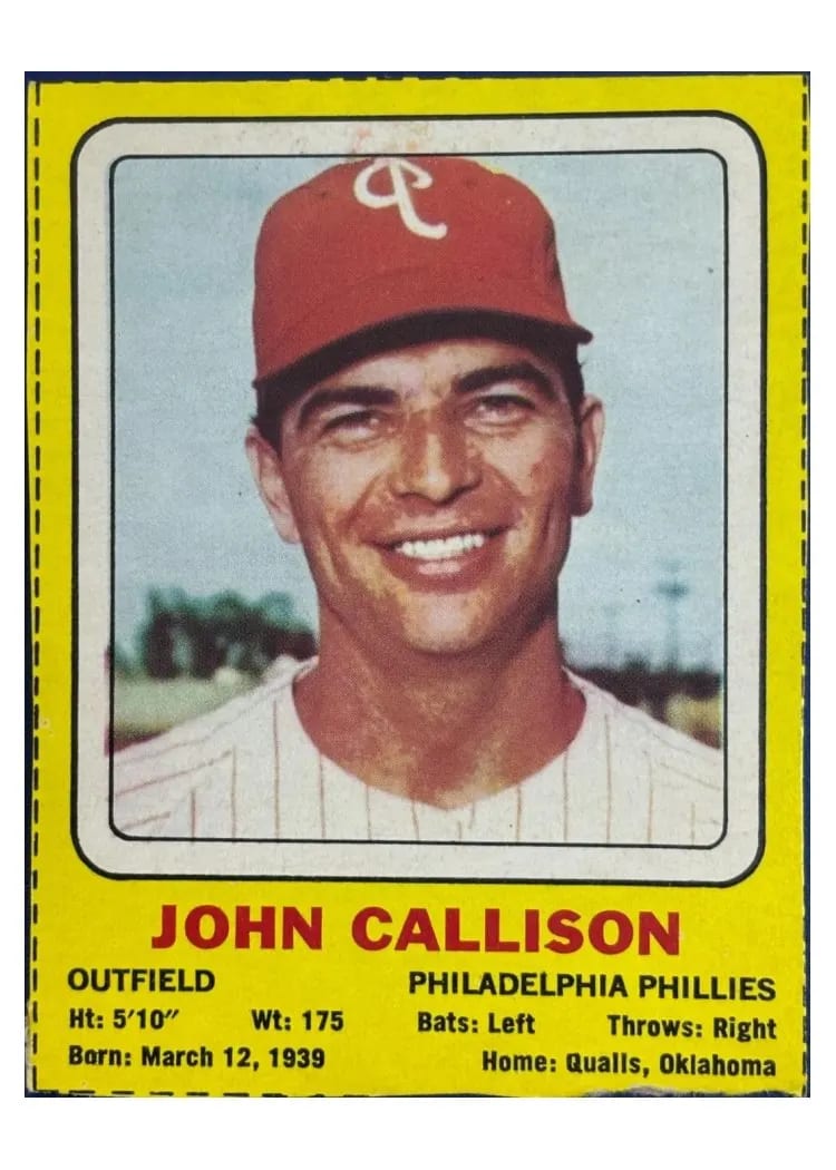 1969 Transogram John Callison card