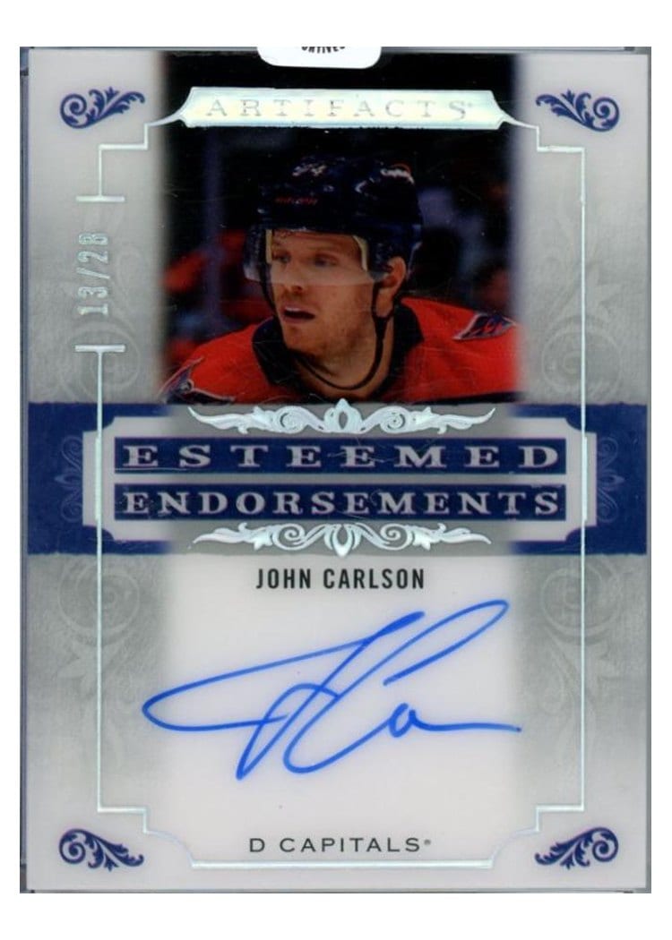 2024-25 Upper Deck Artifacts Esteemed Endorsements John Carlson #EE-JC card