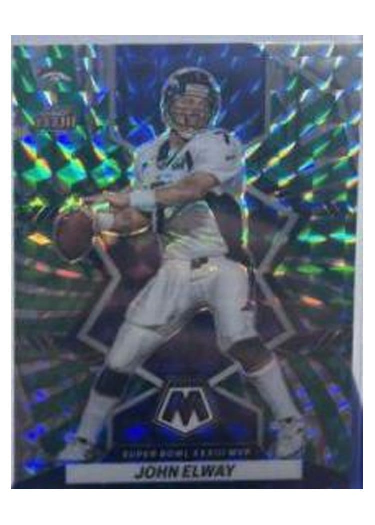 2022 Panini Mosaic Base Set John Elway Green Swirl #297 card