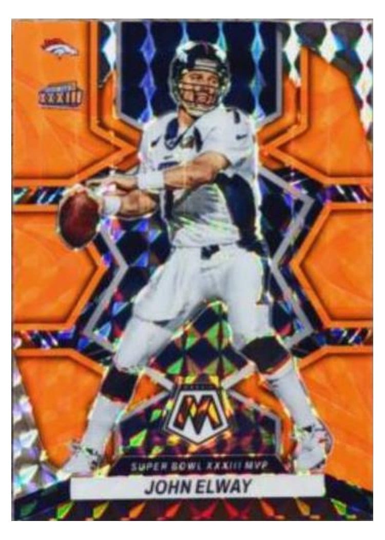 2022 Panini Mosaic Base Set John Elway Reactive Orange #297 card