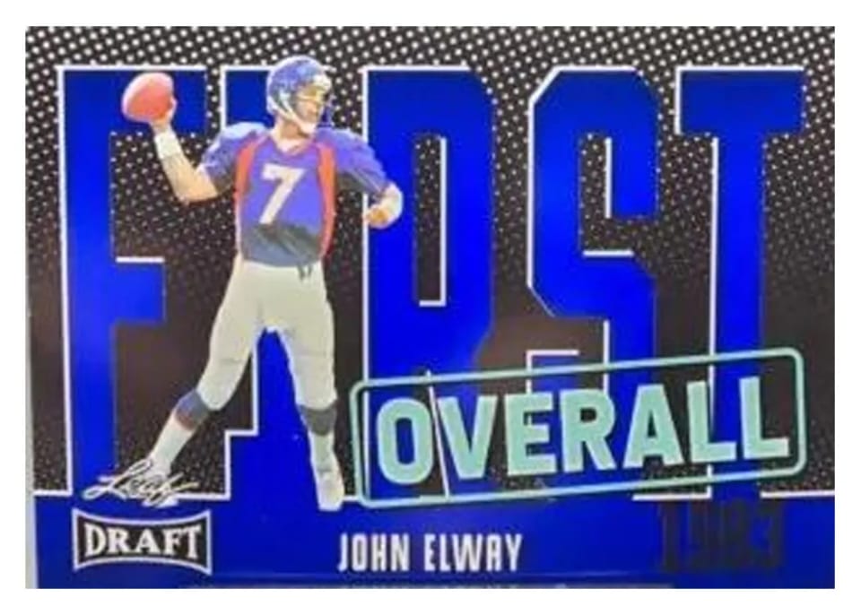 2023 Leaf Draft John Elway Blue #4 card