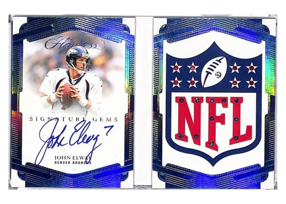 2024 Panini Flawless Signature Gems Platinum John Elway #SGP-JEY card