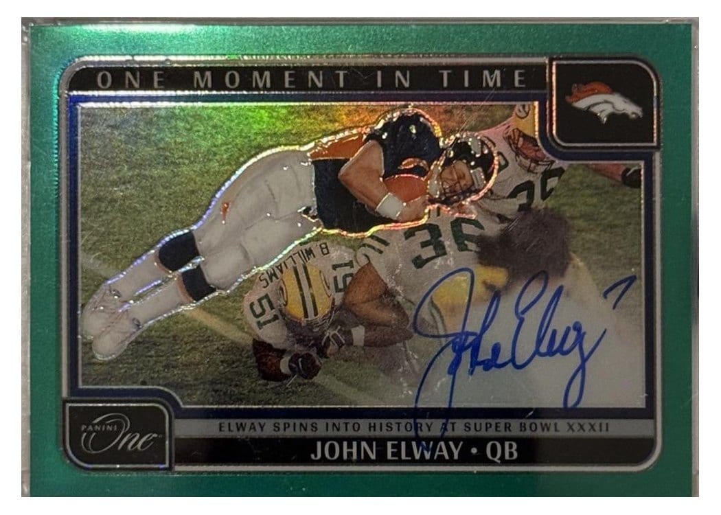 John Elway 2024 Panini One One Moment in Time Autographs card