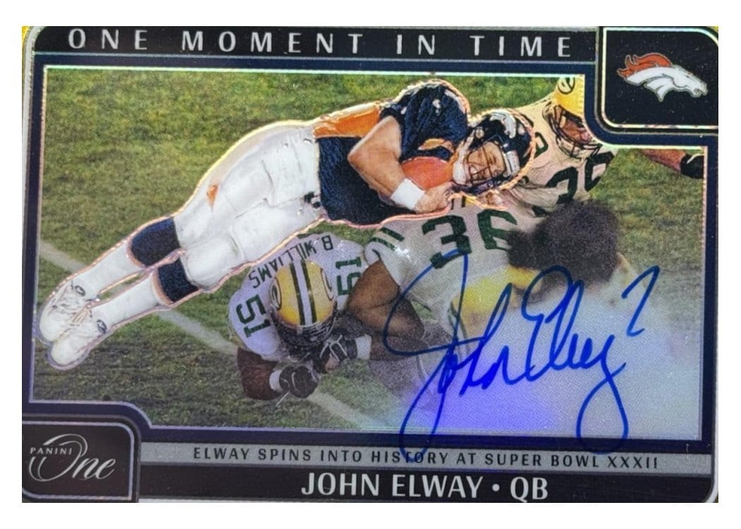 2024 Panini One One Moment in Time Autographs John Elway #383 card
