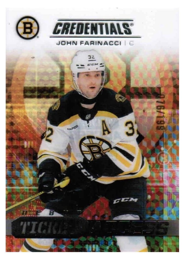 2025-26 Upper Deck Credentials Acetate Debut Ticket Access John Farinacci #DTAA-JF card