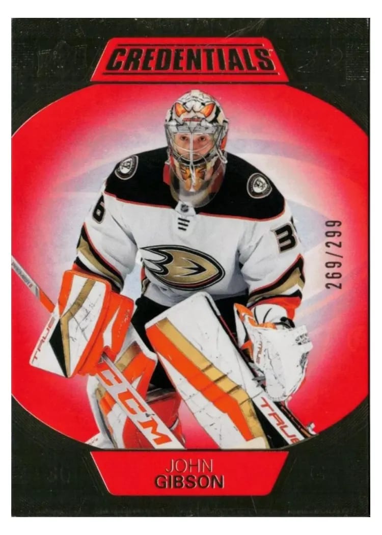 2022-23 Upper Deck Credentials Base Set John Gibson #3 card