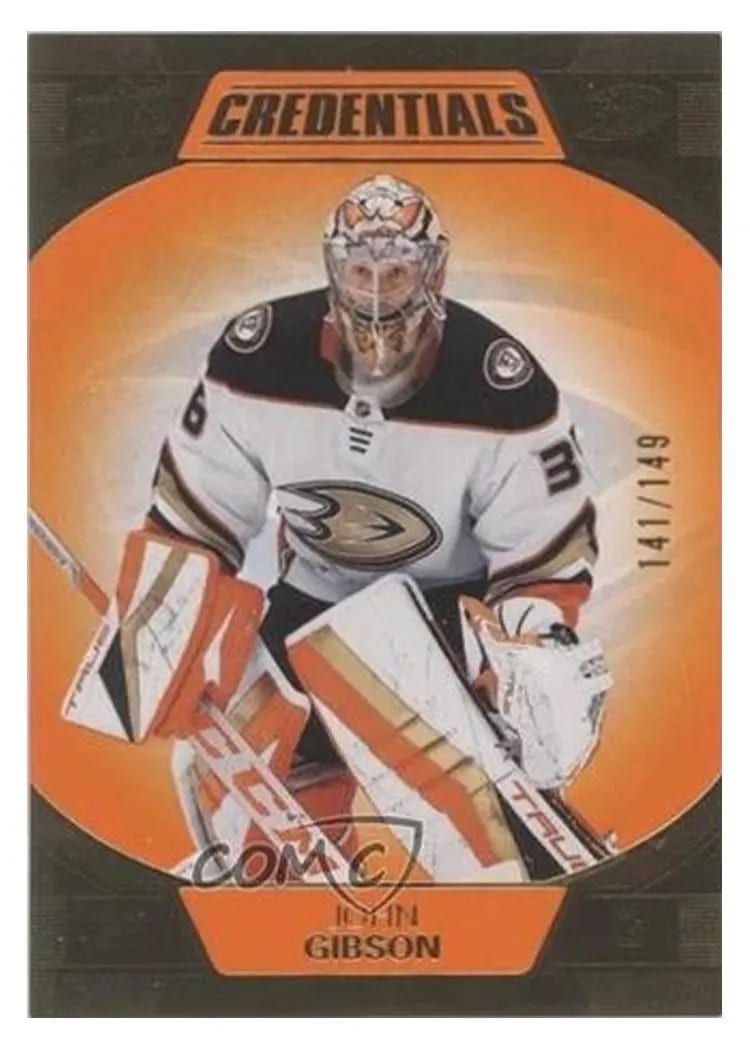 2022-23 Upper Deck Credentials Base Set John Gibson #3 card