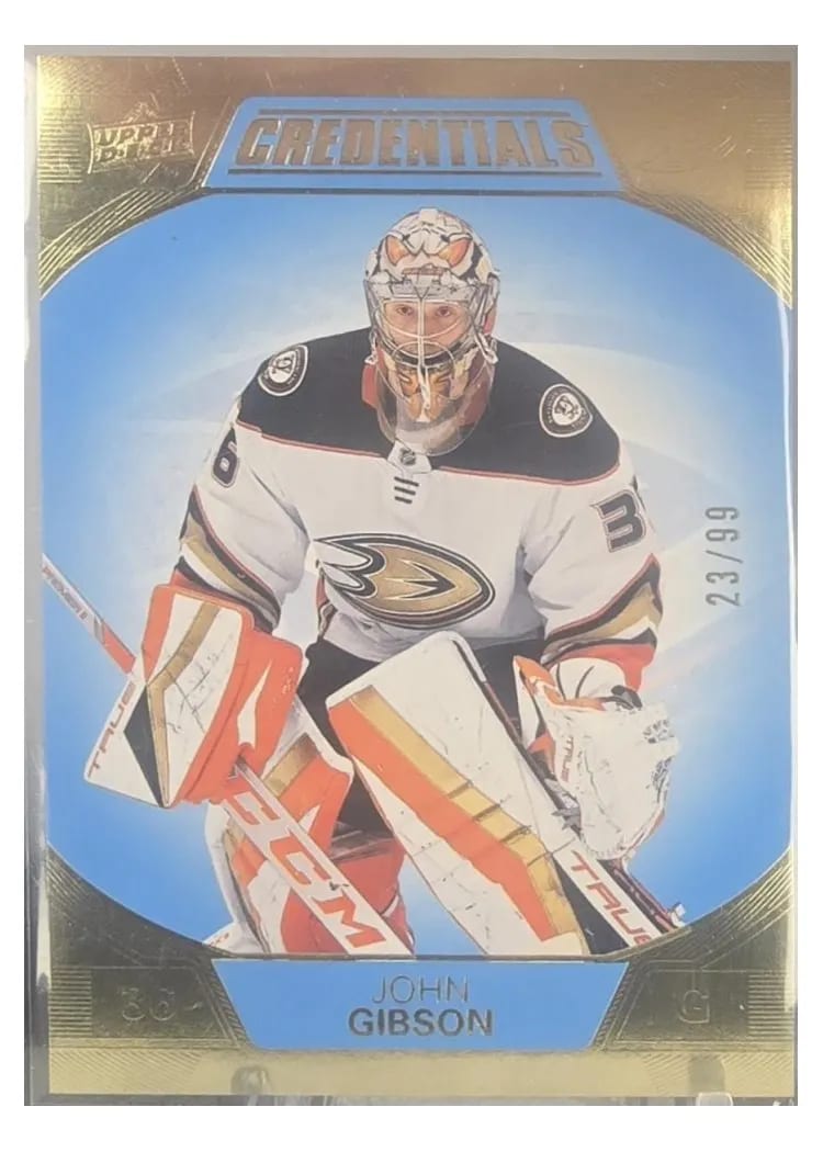2022-23 Upper Deck Credentials Base Set John Gibson #3 card