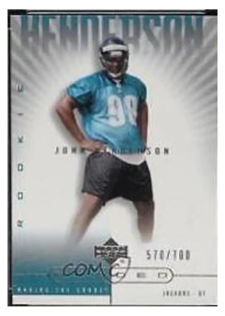 2002 Upper Deck Graded John Henderson Making the Grade RC Lev.1 #117 card