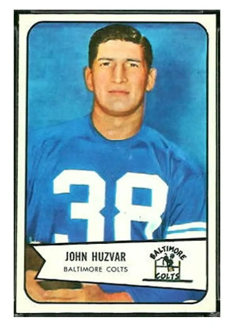 1954 Bowman John Huzvar #2 card