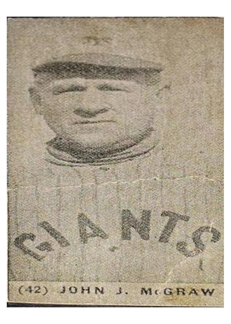 1928 Yuengling's Ice Cream John J. McGraw #42 card