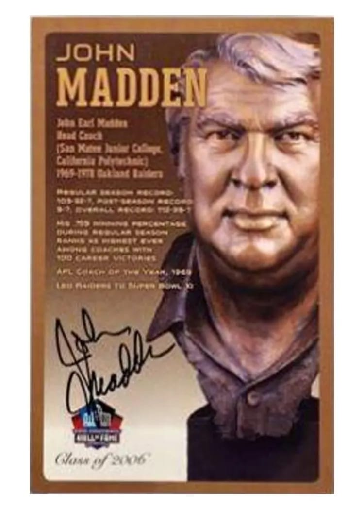 2010 Panini Pro Football Hall of Fame John Madden card