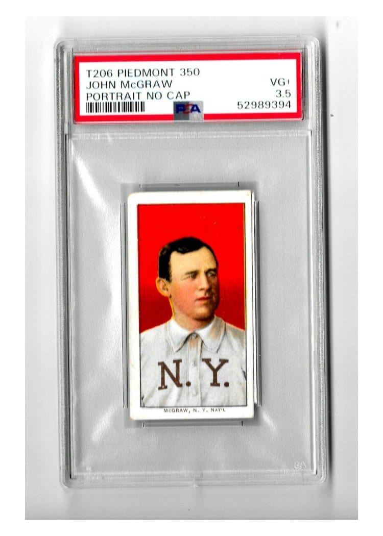 1909 T206 Piedmont 350 John Mcgraw card
