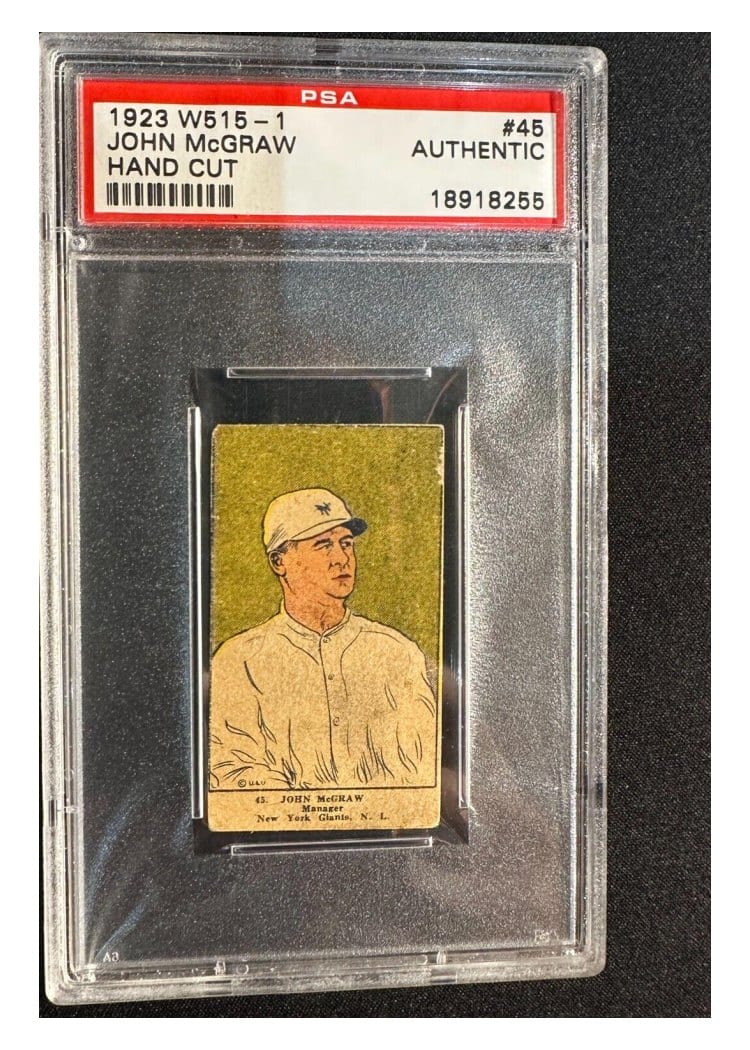 1923 W515 1 John McGraw Hand Cut #45 card
