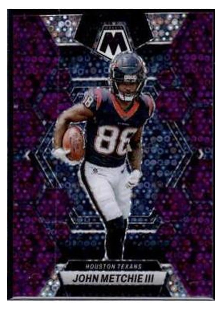 2023 Panini Mosaic Base Set John Metchie III No Huddle Purple #91 card