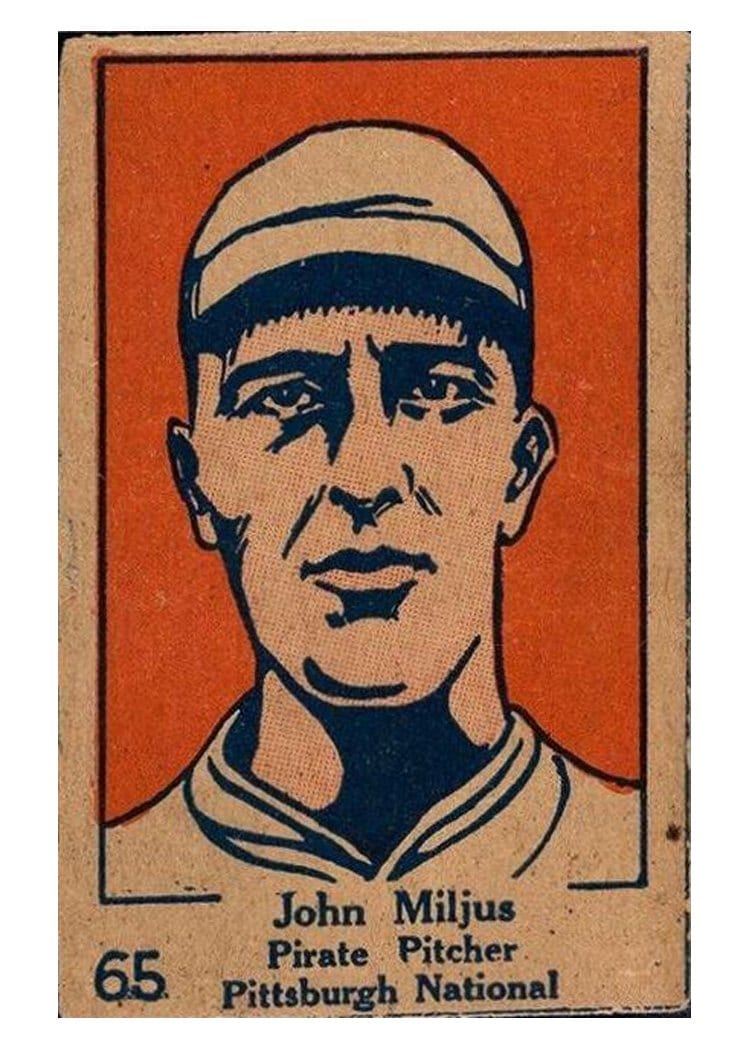 1928 W513 Hand Cut John Miljus #65 card