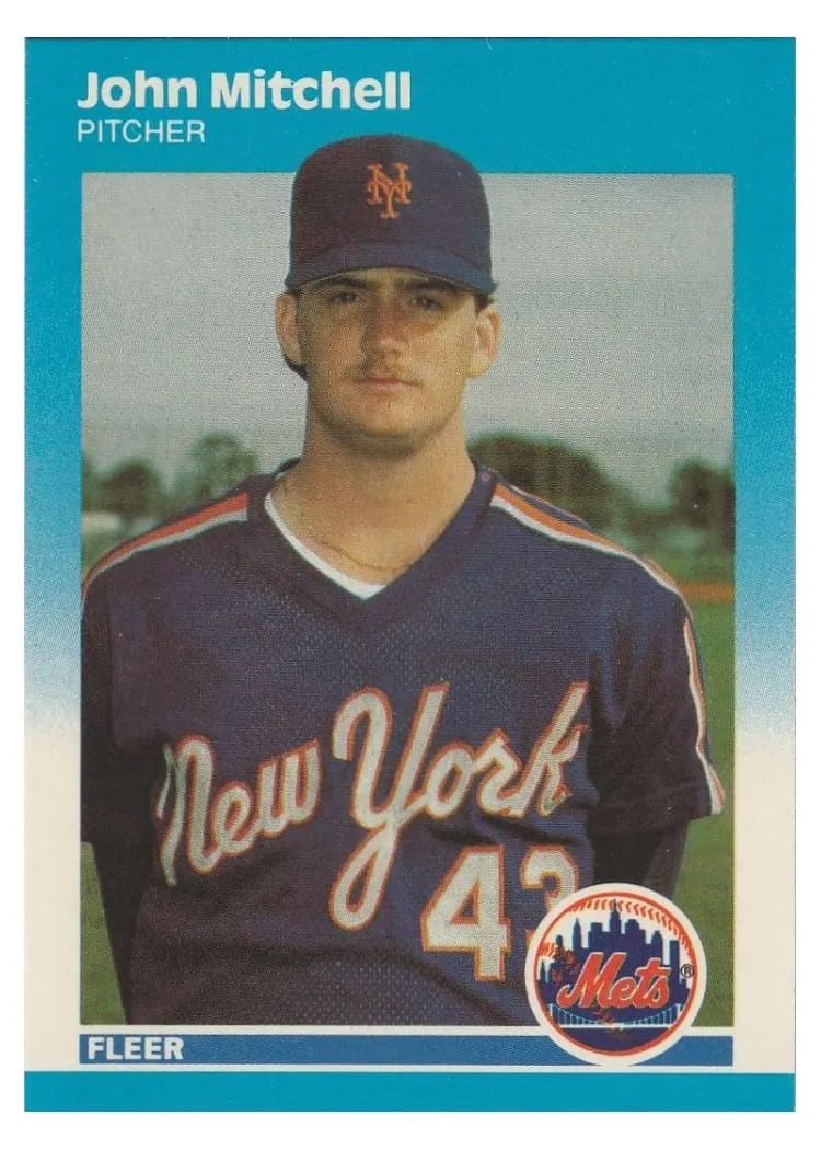 1987 Fleer Update John Mitchell #U-81 card