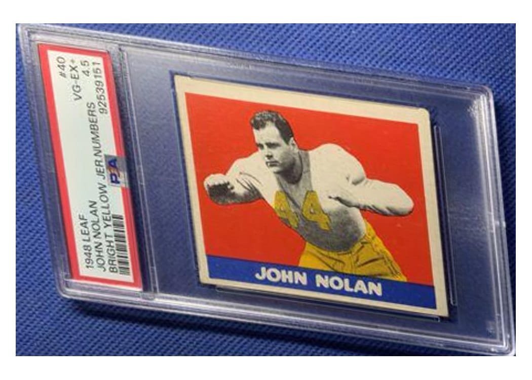 1948 Leaf John Nolan Bright Yellow Jersey Numbers #40 card