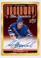 2025-26 Upper Deck New York Rangers Centennial Broadway Blue Signatures John Ogrodnick #BBS-JO card