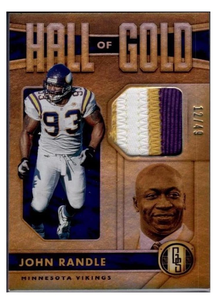 2020 Panini Gold Standard Hall of Gold Threads John Randle #HOF19 card