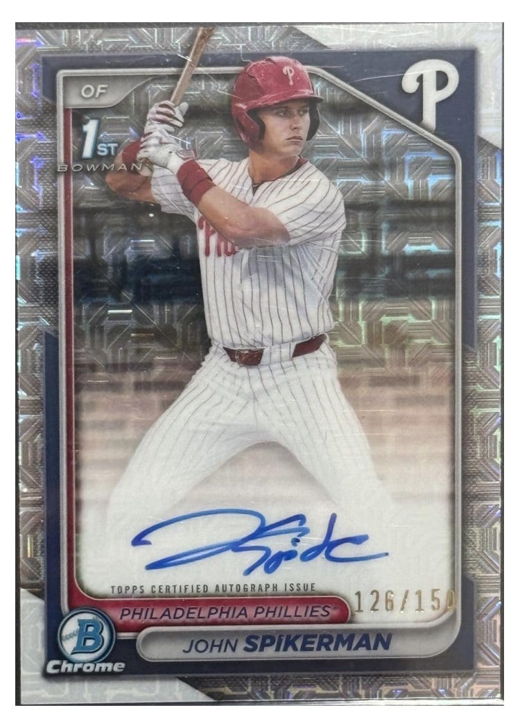 2024 Bowman Draft Chrome Prospect Autographs John Spikerman #CPA-JSP card
