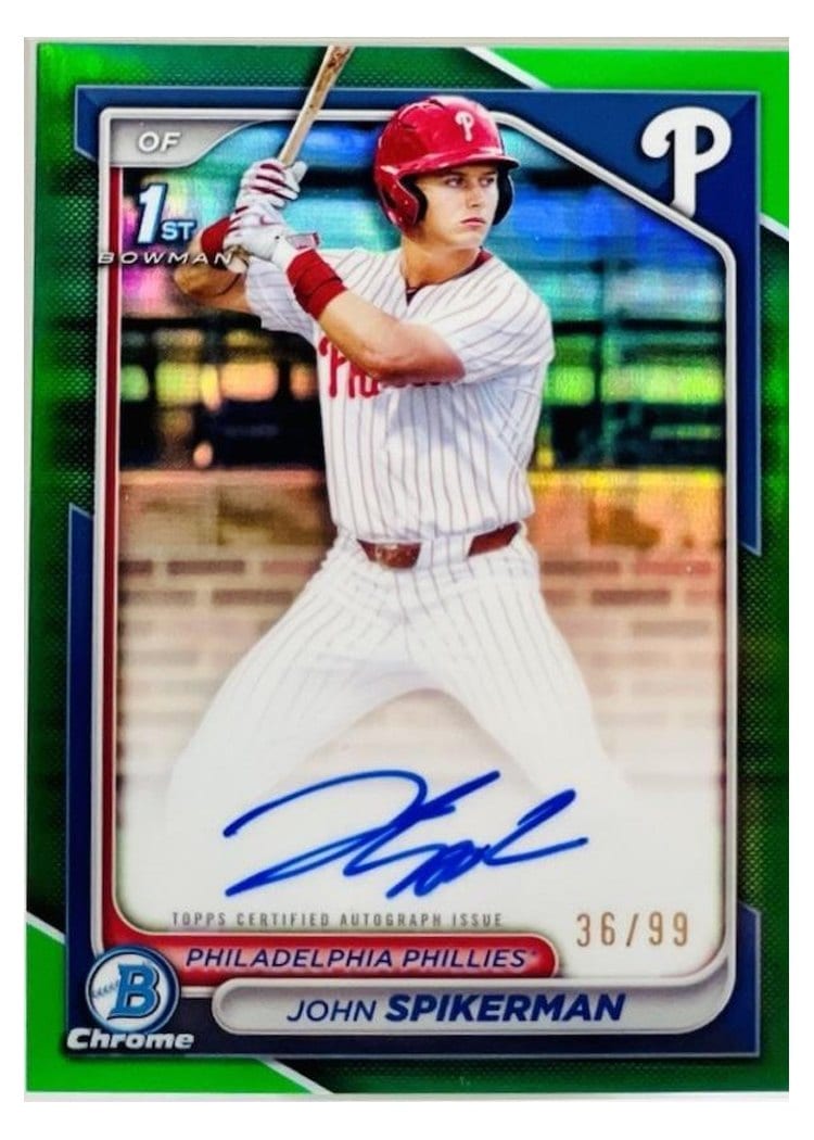 2024 Bowman Draft Chrome Prospect Autographs John Spikerman #CPA-JSP card