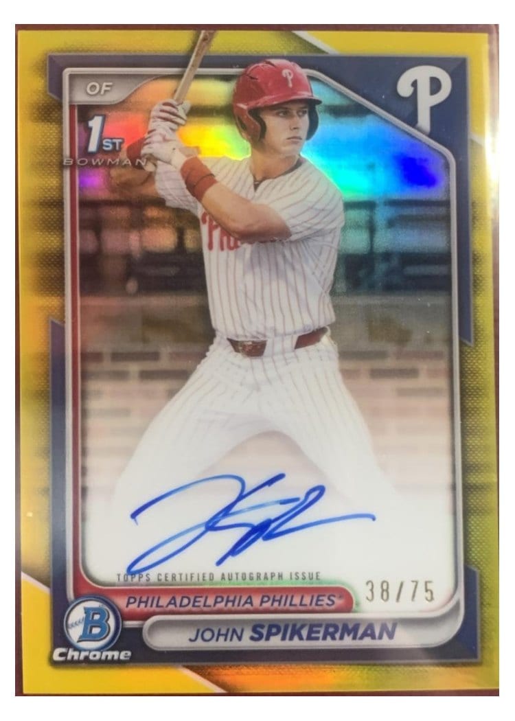 2024 Bowman Draft Chrome Prospect Autographs John Spikerman #CPA-JSP card