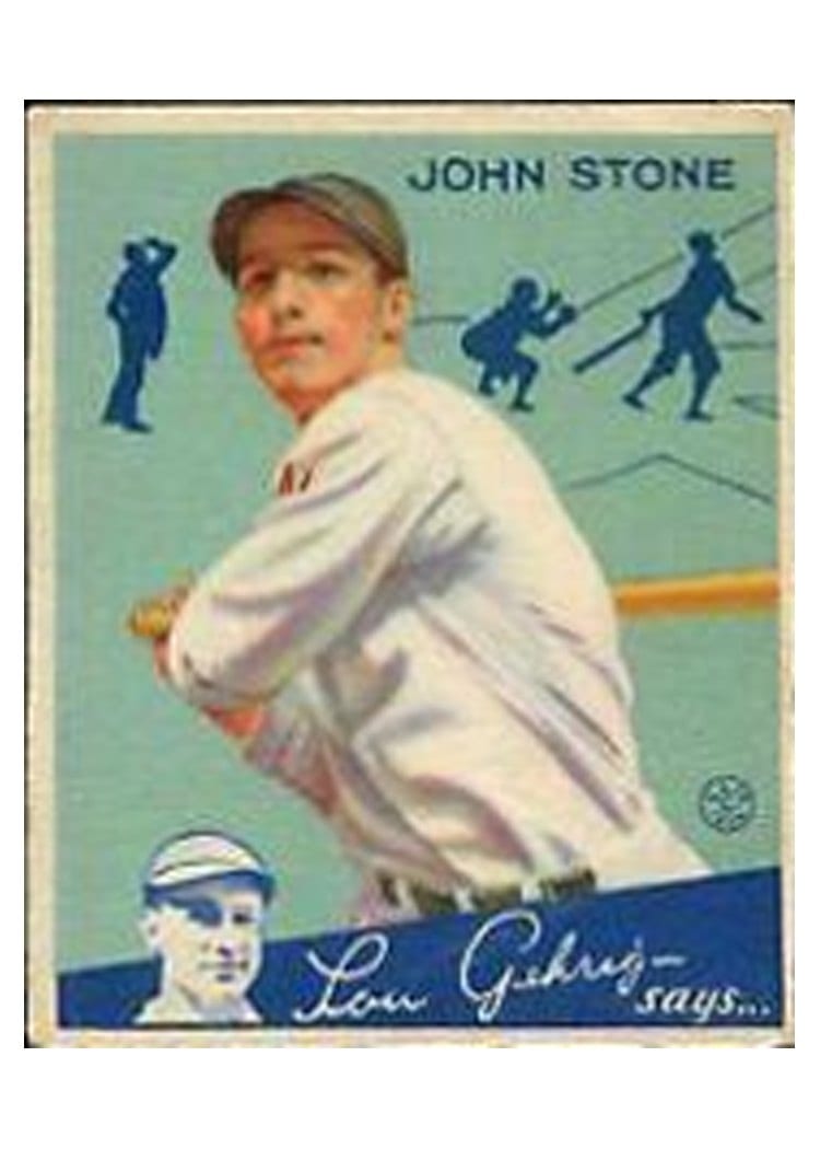 1934 Goudey John Stone #40 card