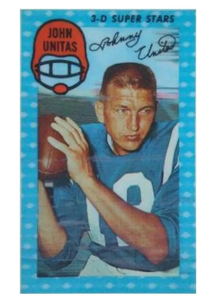 1971 Kellogg's John Unitas #28 card