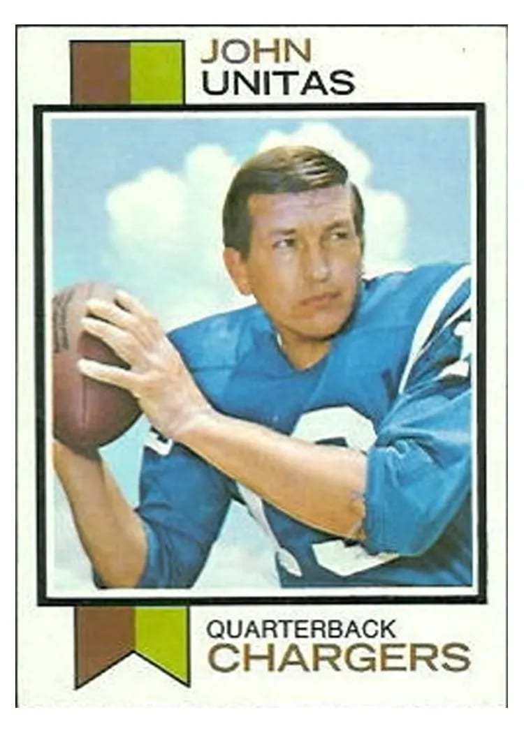 1973 Topps John Unitas #455 card