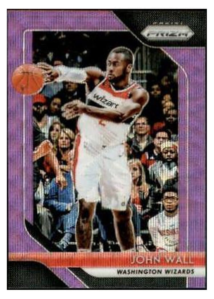 2018-19 Panini Prizm Base Set John Wall Purple Wave Prizm #223 card