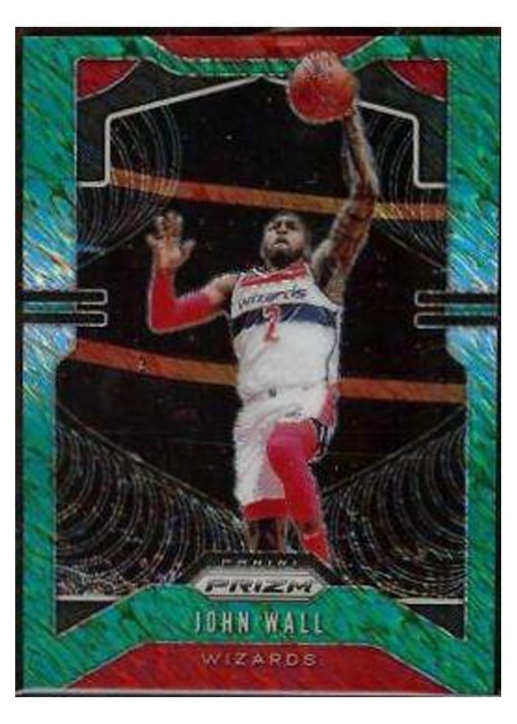 2019-20 Panini Prizm Base Set John Wall Green Shimmer Prizm #181 card
