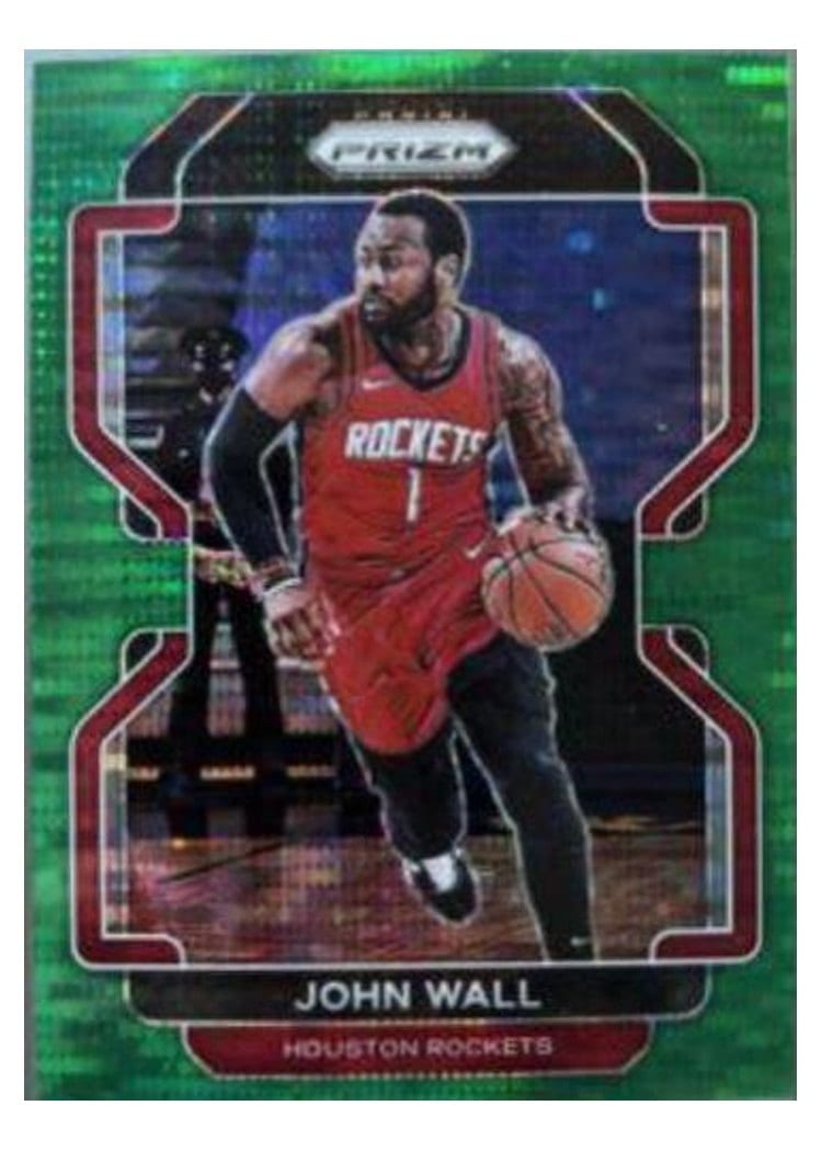 2021-22 Panini Prizm Base Set John Wall Green Pulsar Prizm #68 card