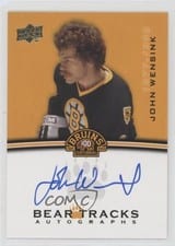 2023-24 Upper Deck Boston Bruins Centennial Bear Tracks Autographs John Wensink #BT-JW card