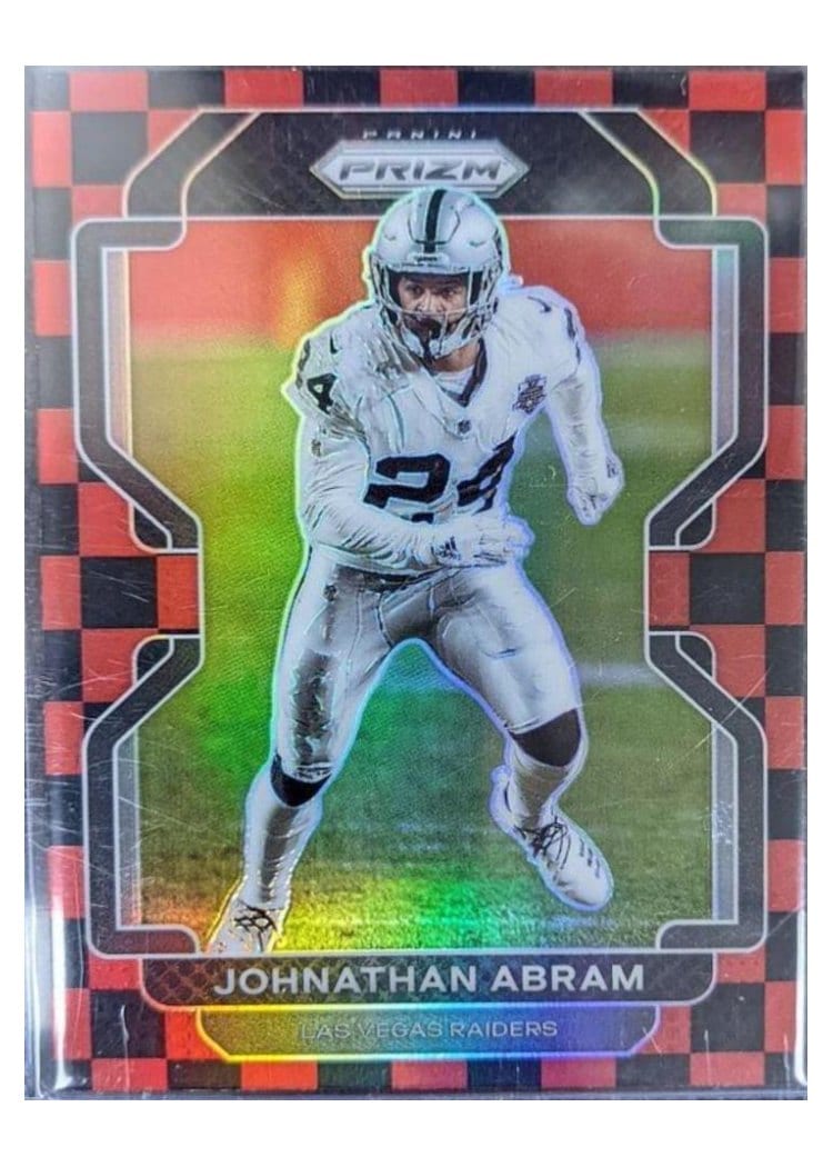 2021 Panini Prizm Base Set Johnathan Abram Black and Red Checker Prizm #182 card