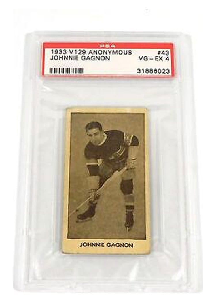 1933 V129 Anonymous Johnnie Gagnon #43 card